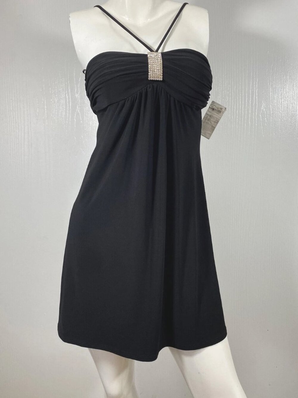 B. Darlin Womens Juniors Black shirt Dress